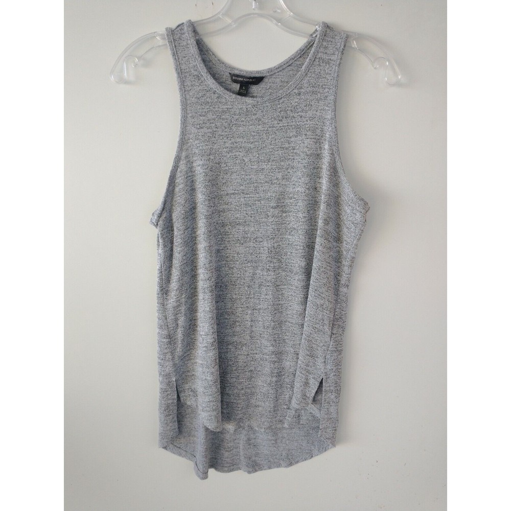 Banana Republic Sleeveless Top High Low Womens Gray Scoop Neckline Size Small